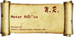 Meter Róza névjegykártya